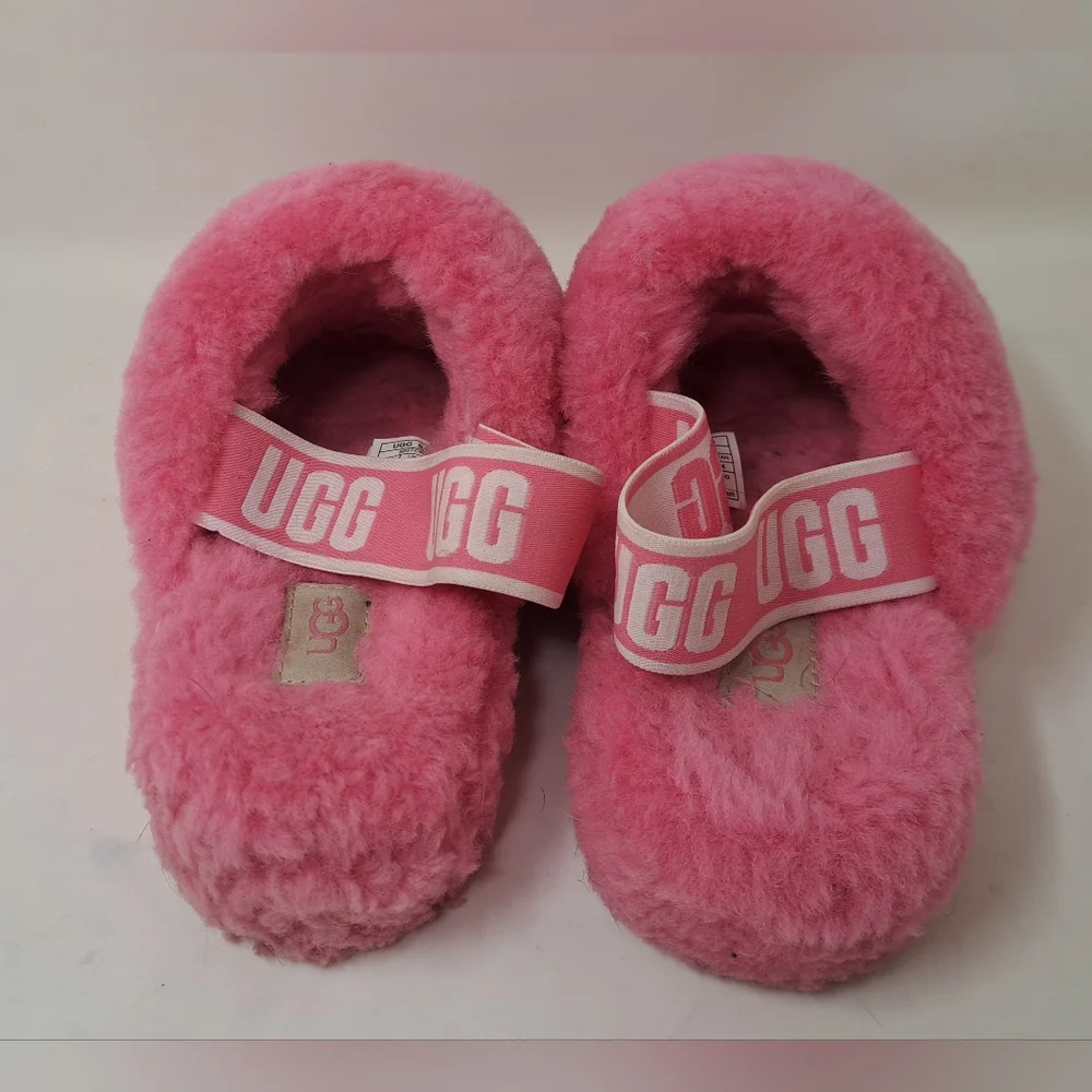 Ugg Women's Fluff Yeah Slide Slippers Fuzzy Pink Sandals Strappy Slip On 7 US - Picture 4 of 10